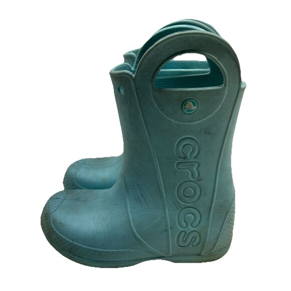 Kids Crocs Rain Boots Size J 2 Childrens Unisex Sky Blue Rainboots - Picture 7 of 11